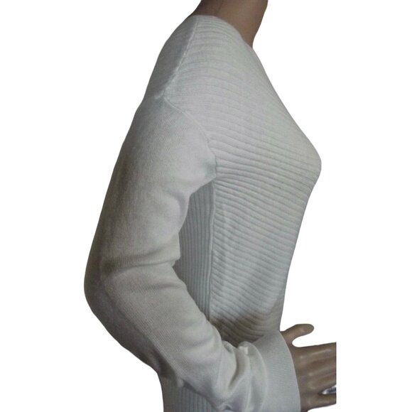 Express Sweater Womens Size Small (S 4-6)Ivory Long Asymmetrical Hi Lo Hem Tunic - Picture 8 of 12